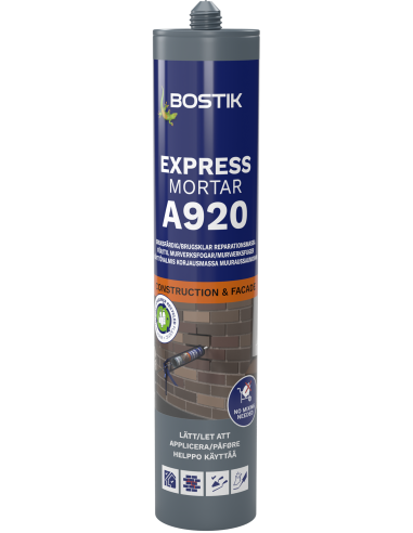 A920 Express Mortar, reparationsmørtel - 300ml - Cementgrå